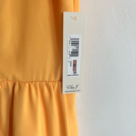 Eliza J Yellow Puff Sleeve Ruffle Flare Tiered Mini Dress - Picture 5 of 7